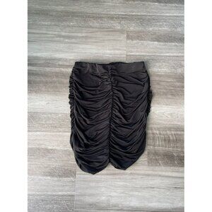 Fashion Nova Black Ruched Mini Skirt Size XS Elastic Waist Stretch